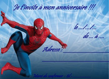 carte anniversaire spiderman 2